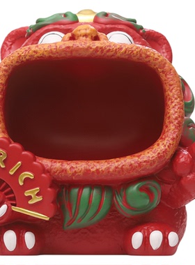 幸运小福狮玄关收纳装饰摆件