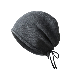 纯羊毛针织卷边堆堆帽秋冬保暖百搭毛线帽女素颜遮脸包头冷帽抽绳