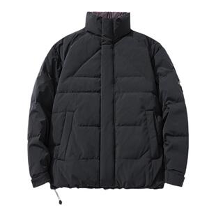 日系潮流排骨鸭绒羽绒服男冬季新款宽松休闲保暖立领加厚纯色外套