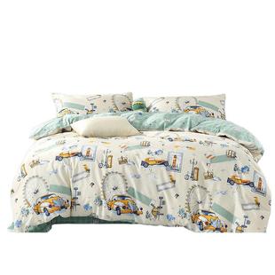 富安娜家纺儿童床上四件套纯棉床单被套男女童三件套宿舍床上用品