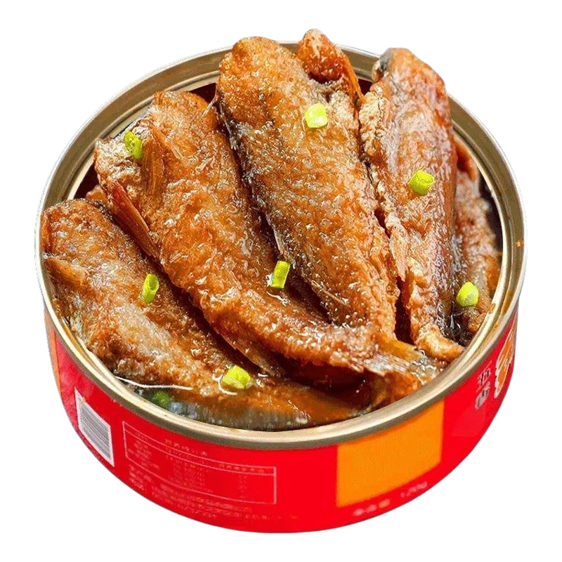 五香黄花鱼罐头海鲜熟食即食休闲夜宵下饭下酒香辣罐装整箱