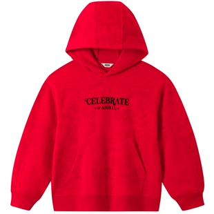 安奈儿童装男女童连帽长袖卫衣春休闲印花弹力保暖国风