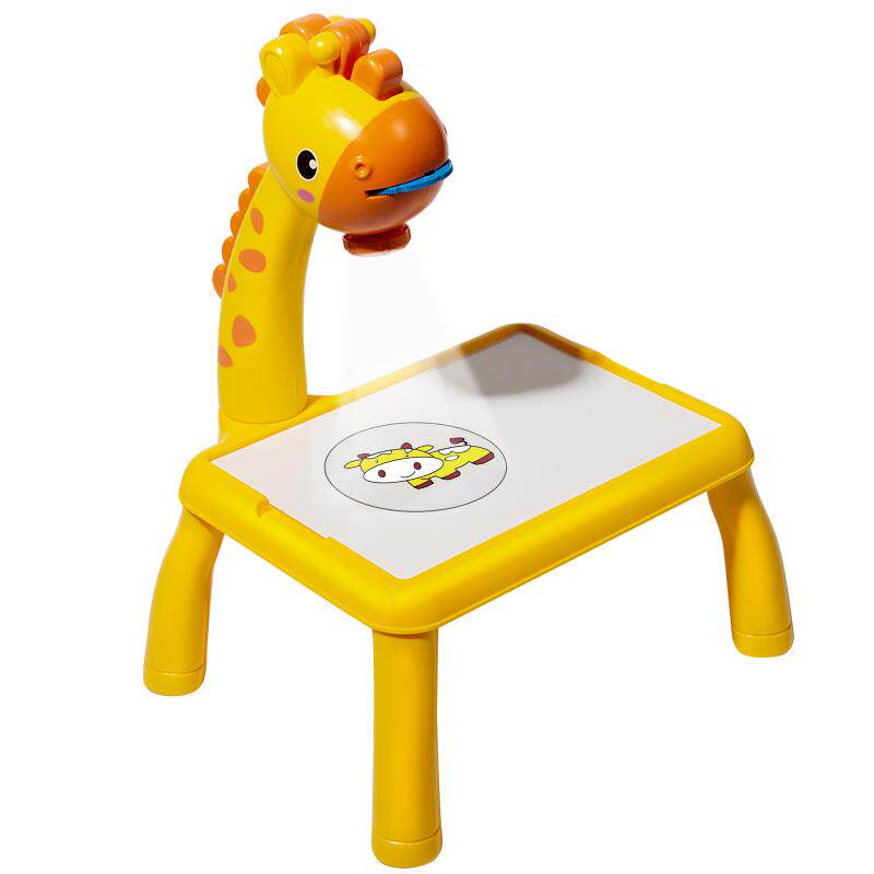 儿童小鹿智能投影绘画桌梦幻多功能涂鸦画板神器长颈鹿学习桌玩具