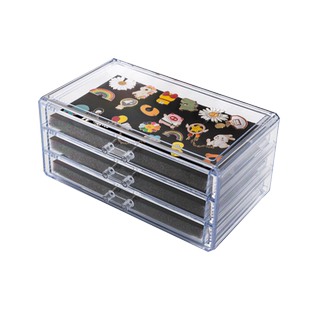 徽章收纳盒透明防尘奖章勋章首饰收纳整理盒子奖牌胸针吧唧展示框