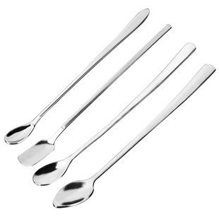 咖啡勺子长柄搅拌棒吧勺家用304不锈钢加长勺子甜品冰沙勺奶茶店