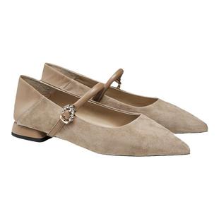 fed法式单鞋秋季新款女鞋尖头通勤鞋绒面玛丽珍鞋女D0530-ZFA117