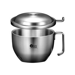 岛奇304不锈钢泡面碗带盖学生宿舍泡方便面快餐杯便当盒碗筷套装