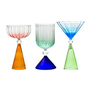 网红创意玻璃鸡尾酒杯子组合套装酒吧马天尼杯玛格丽特杯调酒器皿