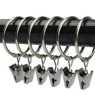 窗帘开口环带不锈钢夹子金属窗帘环活扣挂环挂钩罗马圈浴帘环配件