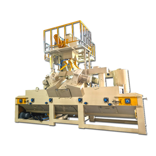 万川大型全自动通过式抛丸机清理钢板铝合金喷砂除锈机无气打砂机