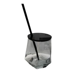 免费定制logo店名玻璃杯六角形棱形美发美容美甲采耳透明水杯带盖