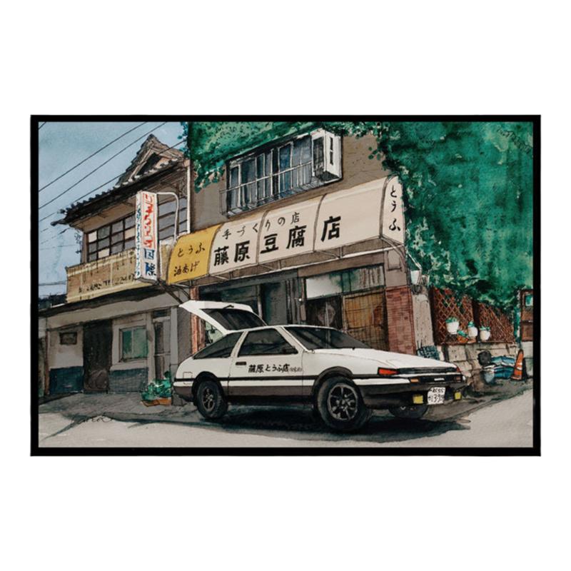 藤原豆腐店头文字D装饰画AE86