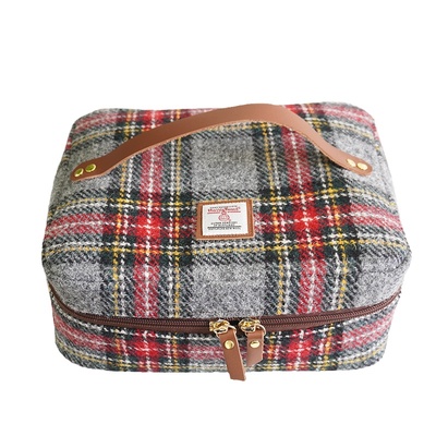 harris tweed粗花呢大容量化妆包复古储物盒收纳包居家杂物收纳箱