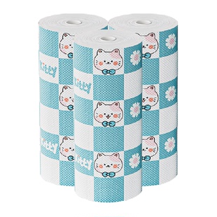 妙然印花懒人一次性抹布干湿两用家务清洁厨房纸巾吸水洗碗布3卷