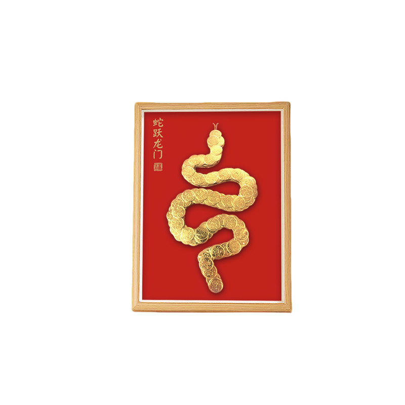 生肖蛇硬币相框DIY手工材料包蛇跃龙门家居办公摆台开业生日礼物