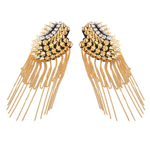 韩版男女配饰品英伦复古小西装肩章超长流苏时尚夸张铆钉儿童演出