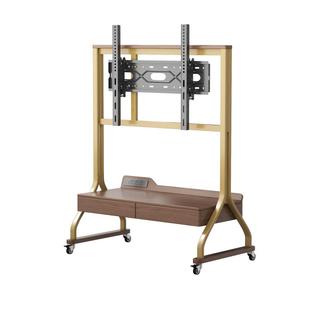 三梦可移动电视柜小户型落地客厅家用2025新款实木中古风电视支架