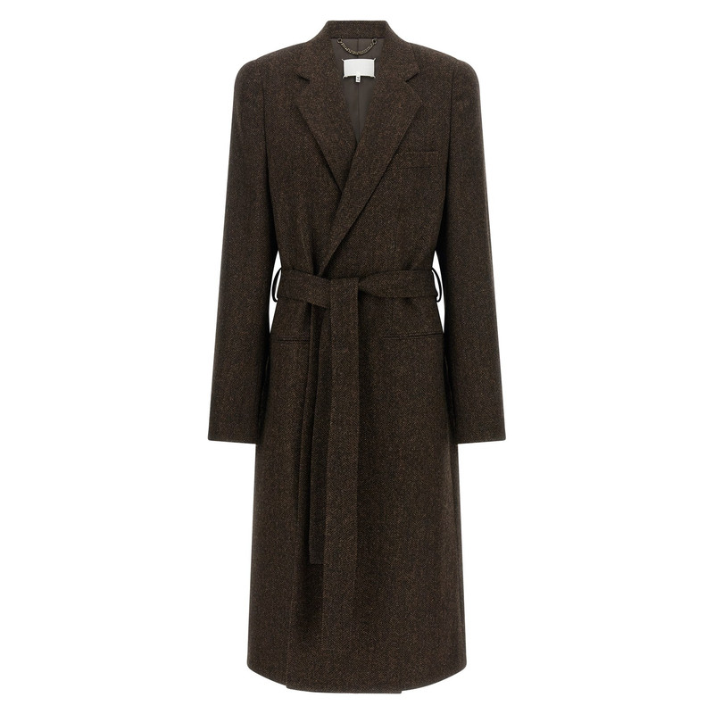 MAISON MARGIELA 男士棕色羊毛系带大衣26秋冬新款意大利代购正品