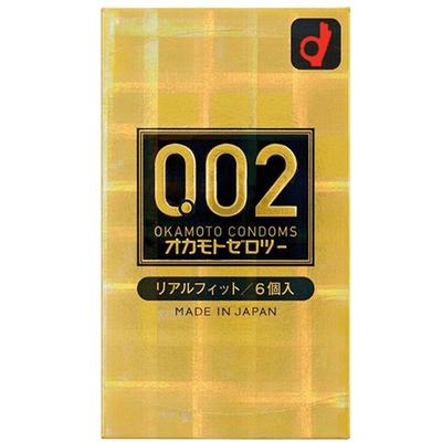 日本进口冈本okamoto 002安全套避孕套黄金版6个日本代购正品大号