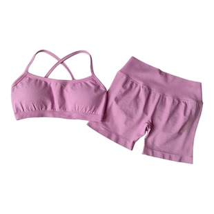 【新臀王】性感后V中高腰三分显臀针织蜜桃运动瑜伽裤健身短裤外