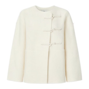 Fabrique 新中式盘扣羊毛混纺毛呢短款大衣女冬季外套高级感