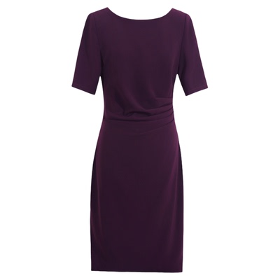 独特收腰显瘦葡萄紫早春连衣裙