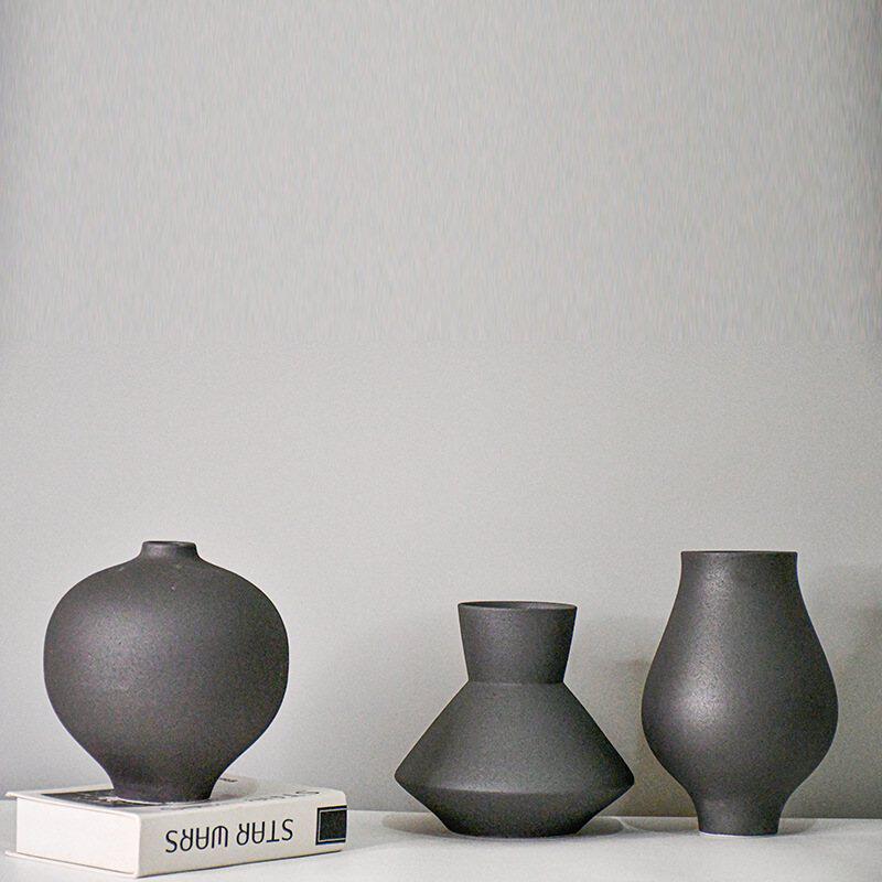 复古创间陶瓷花瓶插花水培装饰花器侘寂风酒店茶室工艺摆件花盆