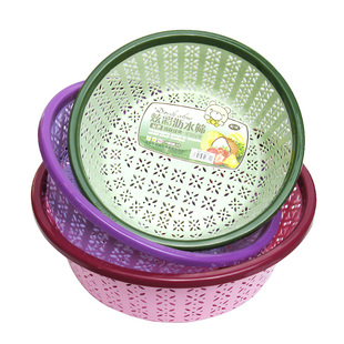 家用厨房洗菜篮加厚滴水筐塑料沥水篮果蔬漏盆淘菜筛子圆筛置物架