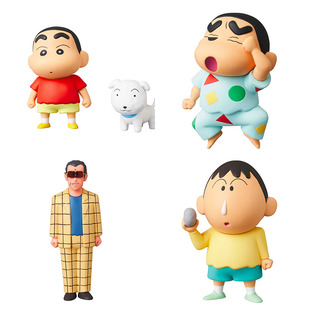 Rang日本代购UDF 蜡笔小新与小白 可爱潮流卡通玩偶礼物摆件车摆