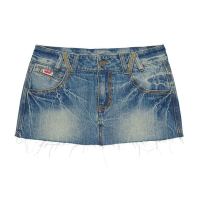 SCULPTOR水洗做旧超短半身裙