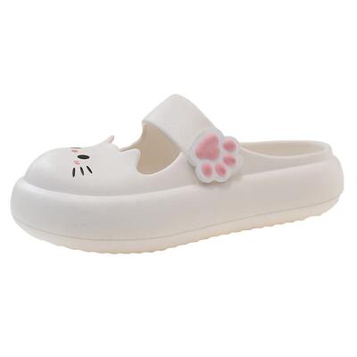 鲨际猫咪凉拖鞋玛丽珍凉鞋女外穿