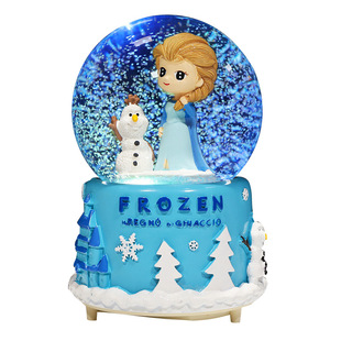 冰雪奇缘水晶球音乐盒儿童女孩爱莎公主八音盒艾莎闺蜜女生日礼物