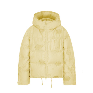 YAYA鸭鸭羽绒服女2025冬季新款短款爆款宽松小个子图案连帽厚外套