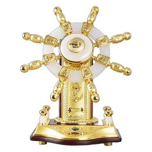 威弗列德办公室装饰品酒店公司开业乔迁新居礼金玉满舵船舵手摆件