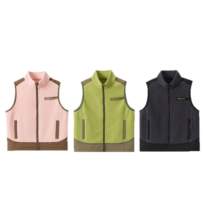 EAYAKIDS秋冬山系拼色无袖马甲