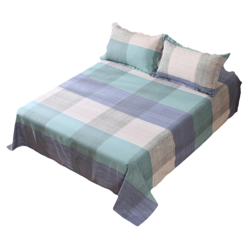 纯棉加厚老粗布格子条纹床单学生宿舍民宿棉麻三件套榻榻米睡炕单