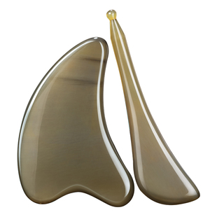 天然老白水牛角刮痧板面部美容专用刮脸板提拉拨筋棒脸部眼部通用