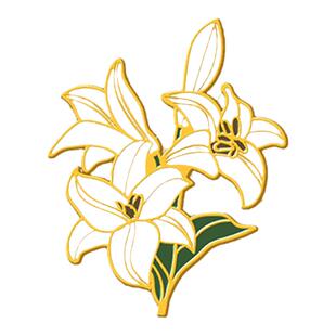 海洛迪 百合花朵 和平鸽橄榄枝徽章 百年好合 结婚创意胸针挂件饰