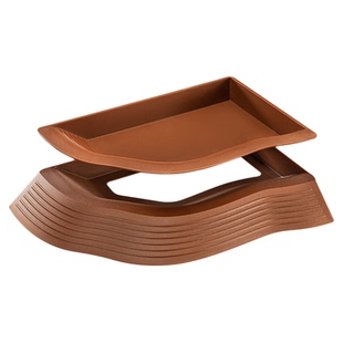 其鳞乌龟喝水盆食盆分体式半水龟洗澡盆安缘黄缘龟缸造景泡澡盆