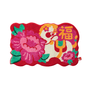 爱诗乐『好事来樂』入户门地垫加厚吸水防滑马年春节喜庆簇绒脚垫