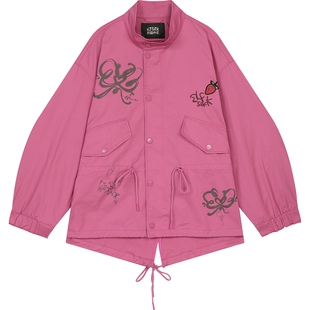 妖精的口袋中长款收腰抽绳显瘦风衣女2026年早春新款休闲工装外套