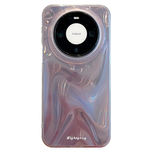 适用华为mate80pro新款手机壳双层黑色晕染绸缎纹Mate70pro毛球链条mate60pro全包防摔pura80pro+保护套女款