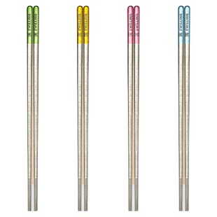 双立人纯钛筷子家用高档分餐筷高级送礼4双装防滑一人一筷专用