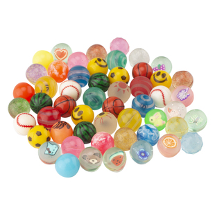 27号弹力球扭蛋机弹珠儿童玩具实心混装浮水弹跳小球发光跳跳球类