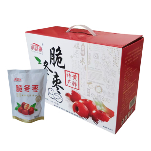 鸿韵来酥脆冬枣沧州黄骅特产无核香酥冬脆枣干休闲零食大红枣包邮
