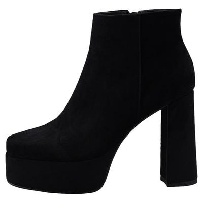 misili秋冬季防水台黑色厚底女鞋