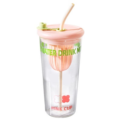 墨色简约吸管可乐杯好看