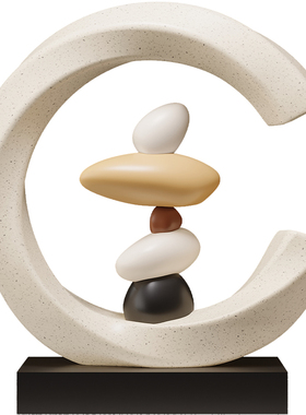 石来运转风生水起高级感装饰摆件