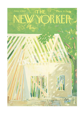 纽约客海报The New Yorker清新绿色治愈卧室挂画无框画墙贴装饰画
