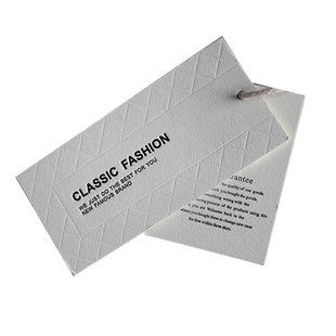 女装衣服标签订制新品特种纸棉卡凹印吊牌定做服装店商标logo设计